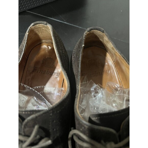 FINSBURY Italian Made Brown Suede Cap Toe Dress Shoes 8 (34) - Picture 7 of 9